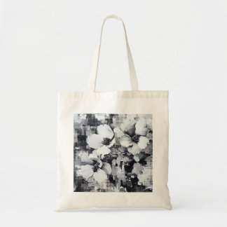 Abstract Floral Monochrome Tote Bag