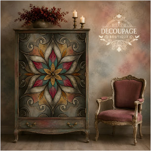 Abstract Floral Mosaic Decoupage Tissue Paper