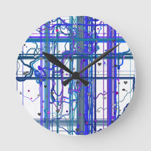 Abstract Floral Murals Pattern Wall Clock