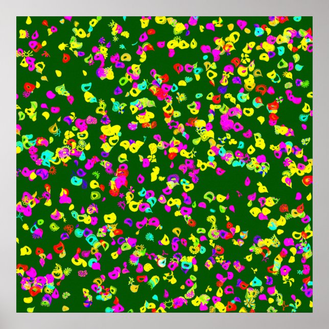 Abstract Floral Murals Pattern Wallpaper  Poster (Front)