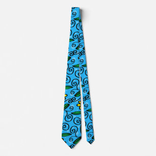 Abstract Floral Neck Tie