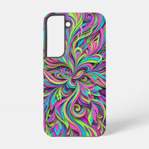Abstract Floral Neon Burst Samsung Cases