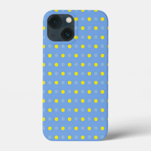 Abstract Floral of Yellow Gerberas on Baby Blue iPhone 13 Mini Case