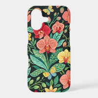 Abstract Floral Orchids Butterflies iPhone Cases