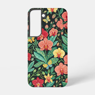 Abstract Floral Orchids Butterflies Samsung Cases