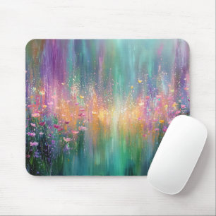 Abstract Floral Painting with Vibrant Colors Mouse Pad