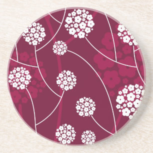 Abstract floral pattern coaster