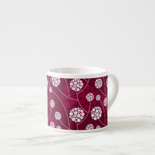Abstract floral pattern espresso cup