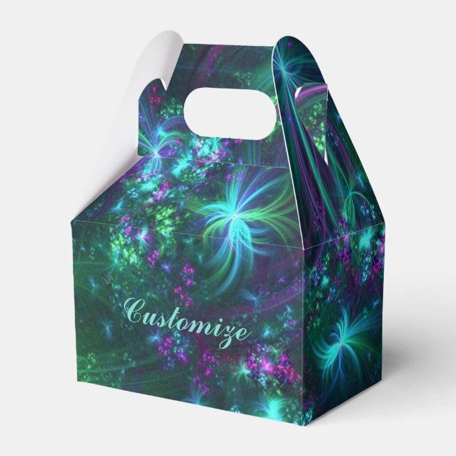 Abstract Floral Pattern Gable Favour Box (Front Side)