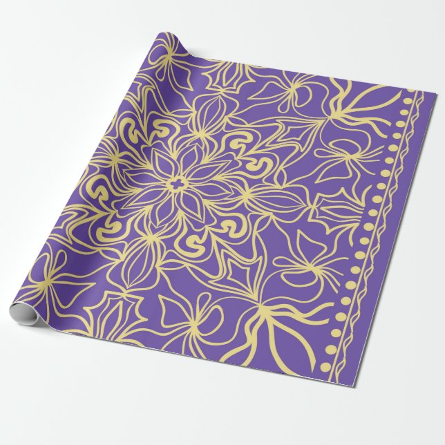 Abstract floral pattern. geometry, mandala design  wrapping paper (Unrolled)