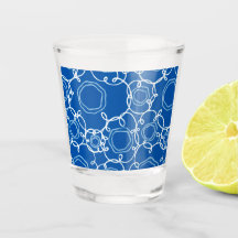 ABSTRACT FLORAL PATTERN IN ROYAL BLUE