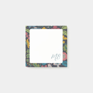 Abstract Floral Pattern Monogram Post-it Notes