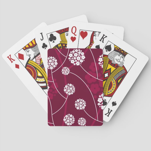 Abstract floral pattern playing cards (Back)