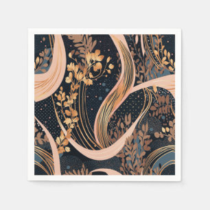 Abstract floral pattern, polka dots, vines napkin