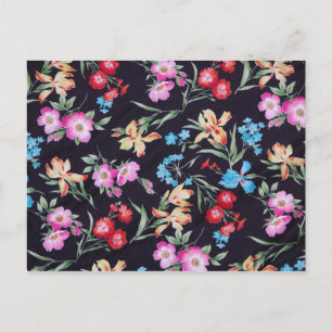 Abstract floral pattern postcard