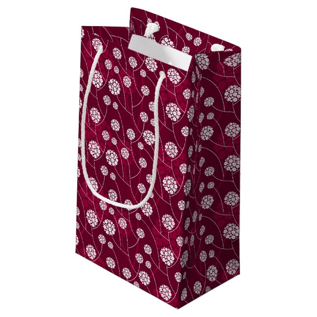 Abstract floral pattern small gift bag (Back Angled)