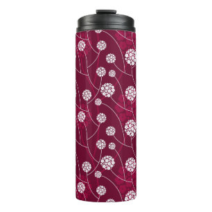 Abstract floral pattern thermal tumbler