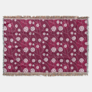 Abstract floral pattern throw blanket