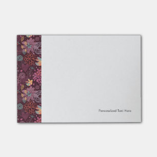 Abstract floral pattern with birds post-it notes