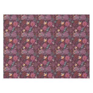 Abstract floral pattern with birds tablecloth