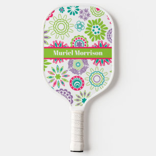 Abstract Floral Pickleball Princess Pickleball Pad Paddle