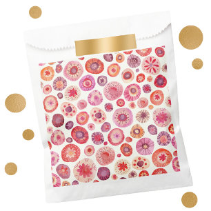 Abstract Floral Pink Favour Bags