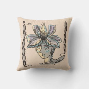 abstract floral portrait cushion