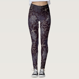 Abstract Floral Print Leggings