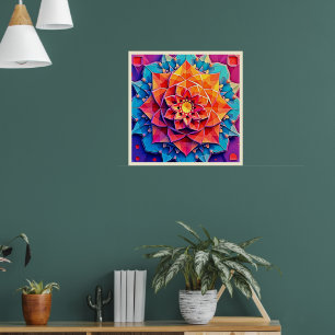 Abstract Floral Prism Energy Print Art