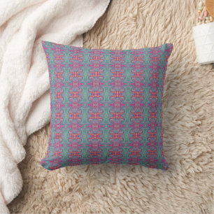 Abstract Floral Psychedelic Rainbow Waves of Colou Cushion