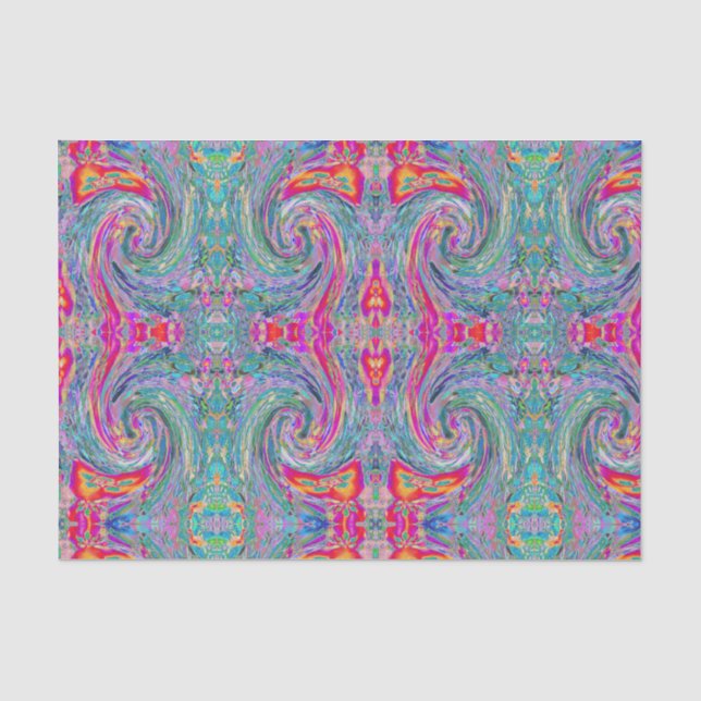 Abstract Floral Psychedelic Rainbow Waves of Colou Tissue Paper (Front)