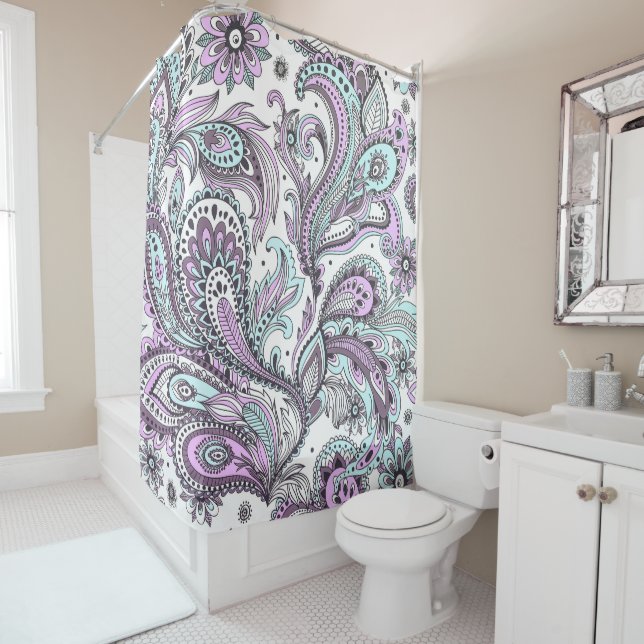 Abstract Floral Psychedelic | Shower Curtain (In Situ)