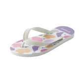 Abstract Floral Purple Pink Custom Kid's Jandals (Angled)