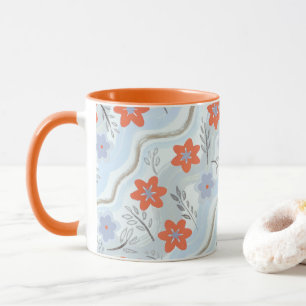 Abstract Floral Retro Swirls Mug