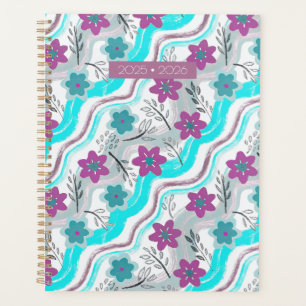 Abstract Floral Retro Swirls Planner