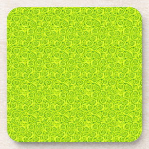 Abstract floral roses pattern coaster