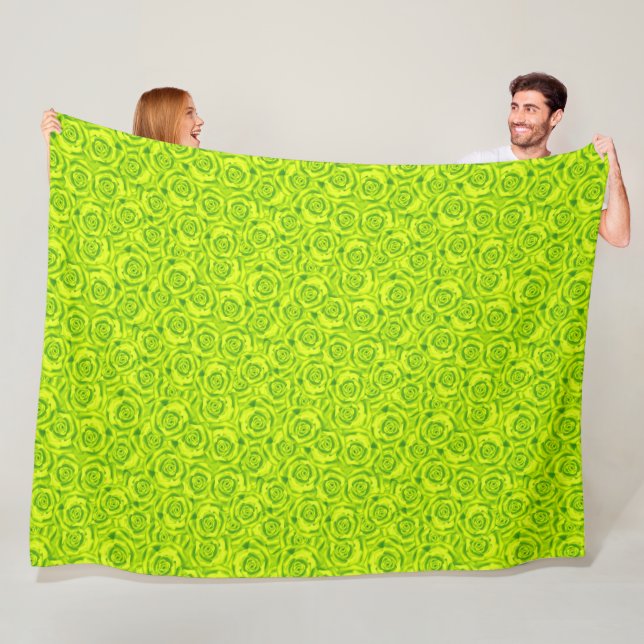Abstract floral roses pattern fleece blanket (In Situ)