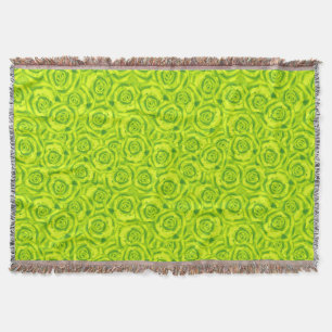 Abstract floral roses pattern throw blanket