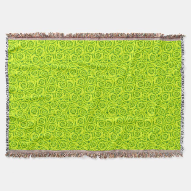 Abstract floral roses pattern throw blanket (Front)
