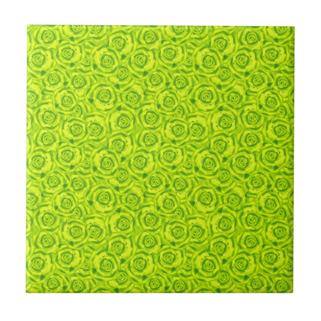 Abstract floral roses pattern tile (Front)