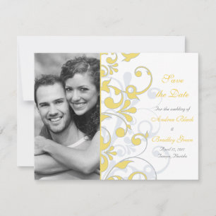 Abstract Floral Save the Date Card