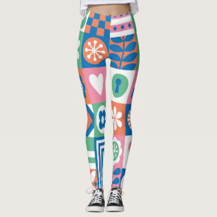 Abstract Floral: Scandinavian Folk Design. Leggings