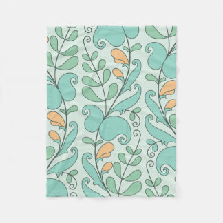 Abstract floral seamless pattern fleece blanket