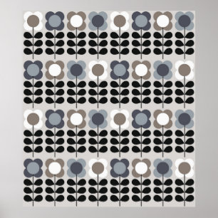 Abstract floral seamless pattern. Nordic style. Vi Poster