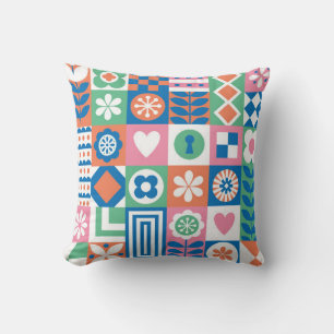 Abstract floral seamless pattern. Scandinavian and Cushion