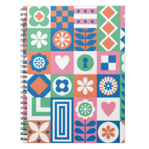 Abstract floral seamless pattern. Scandinavian and Notebook