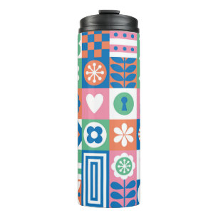 Abstract floral seamless pattern. Scandinavian and Thermal Tumbler