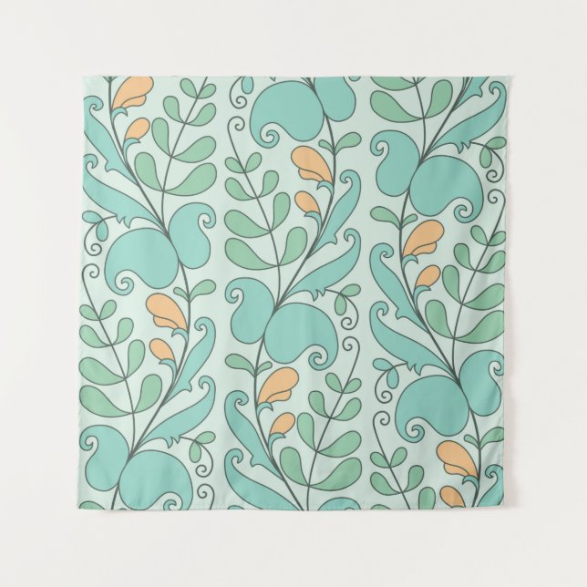 Abstract floral seamless pattern tapestry (Front)