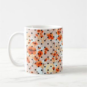 Abstract floral seamless pattern with field poppie coffee mug