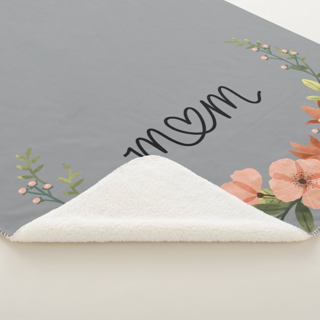 Abstract Floral Sherpa Fleece Blanket (3/4)